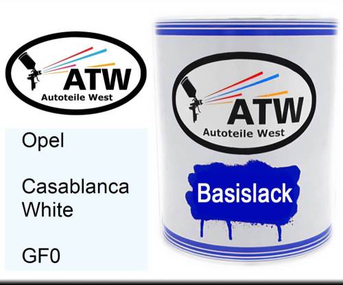 Opel, Casablanca White, GF0: 1L Lackdose, von ATW Autoteile West.